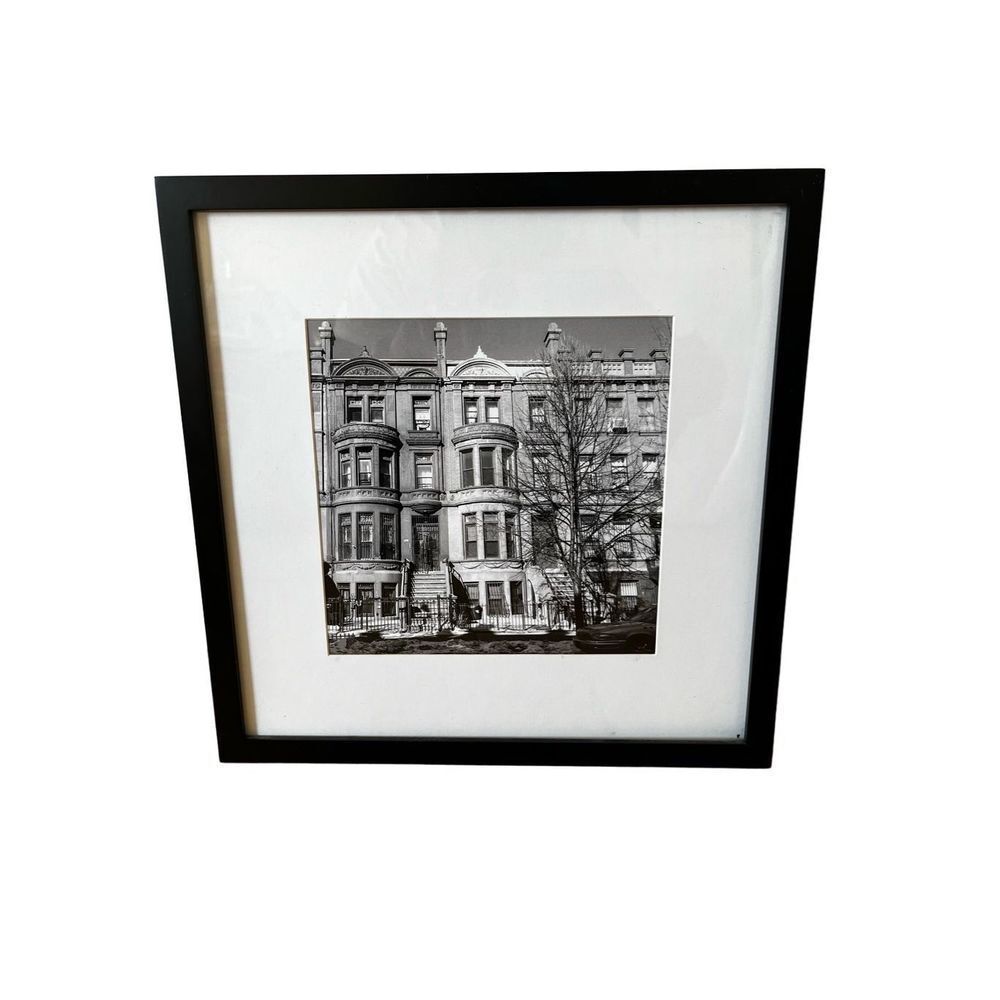 Crown Heights Brooklyn Brownstone, Black and White Photograph 13” x 13”